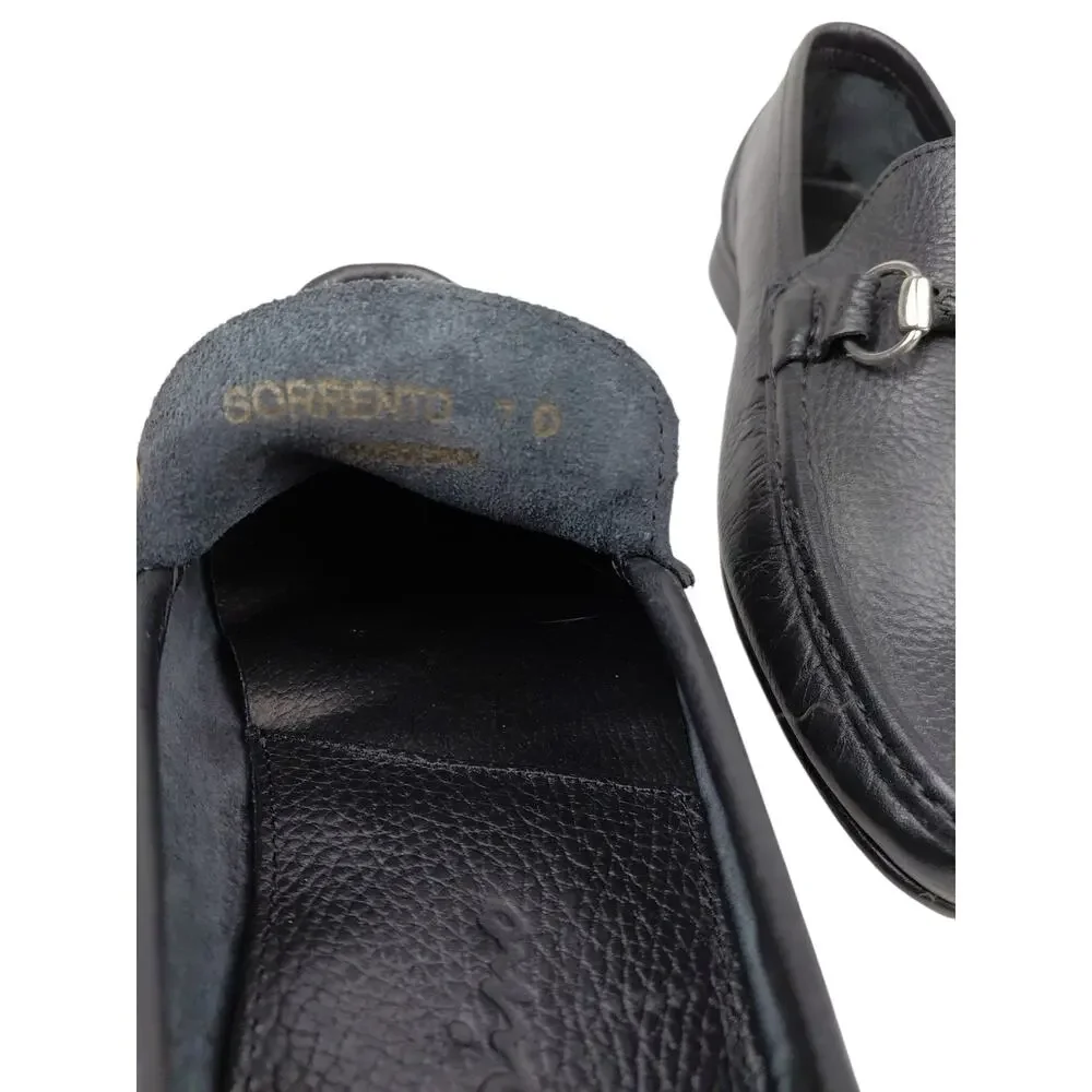 Sandrino Enrico Horsebit Loafer Black Pebble Leather Men’s Size 7 US